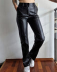 pantalon en simili cuir noir
